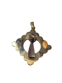 ANTIQUE LOW KARAT GOLD/GOLD FILLED WITH APPLIED SILVER FOOTBALL CHARM
