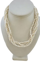 VINTAGE 17" RICE PEARL NECKLACE