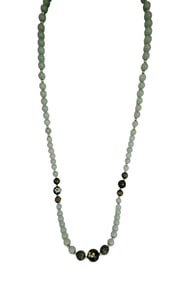 VINTAGE SILVER AND SEMI PRECIOUS CLOISONNE BEADED NECKLACE