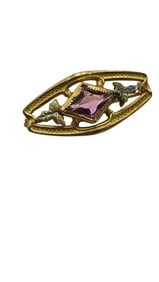 ANTIQUE GOLD FILLED DECORATIVE GLASS BAR STYLE PIN