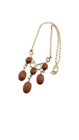 ANTIQUE EGYPTIAN REVIVAL GLASS SCARAB NECKLACE