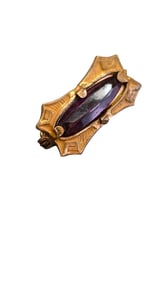 ANTIQUE VICTORIAN DECORATIVE FANCY GLASS TINY BROOCH