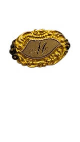 ANTIQUE TEENY GOLD FILLED INITIALED M PIN
