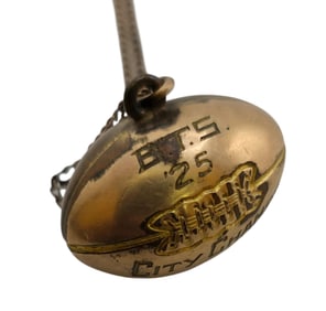 ANTIQUE 1925 GOLD FILLED FOOTBALL CHARM NECKLACE (GFC300)