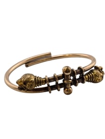 VICTORIAN DOUBLE LION HEAD GOLD FILLED BYPASS STYLE BANGLE BRACELET