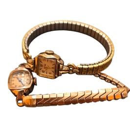 VINTAGE PAIR OF GOLD FILLED WATCHES - BENRUS/BULOVA