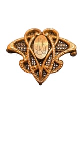 ANTIQUE CHATELAINE GOLD FILLED BROOCH/HOLDER WITH MESH