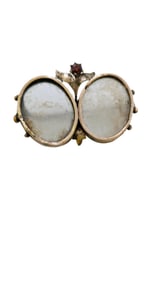 ANTIQUE GOLD FILLED RARE VICTORIAN DOUBLE FRAME BROOCH