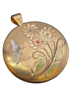 VINTAGE GOLD FILLED FLORAL LOCKET