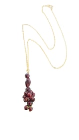 VINTAGE VICTORIAN GLASS GRAPE PENDANT NECKLACE