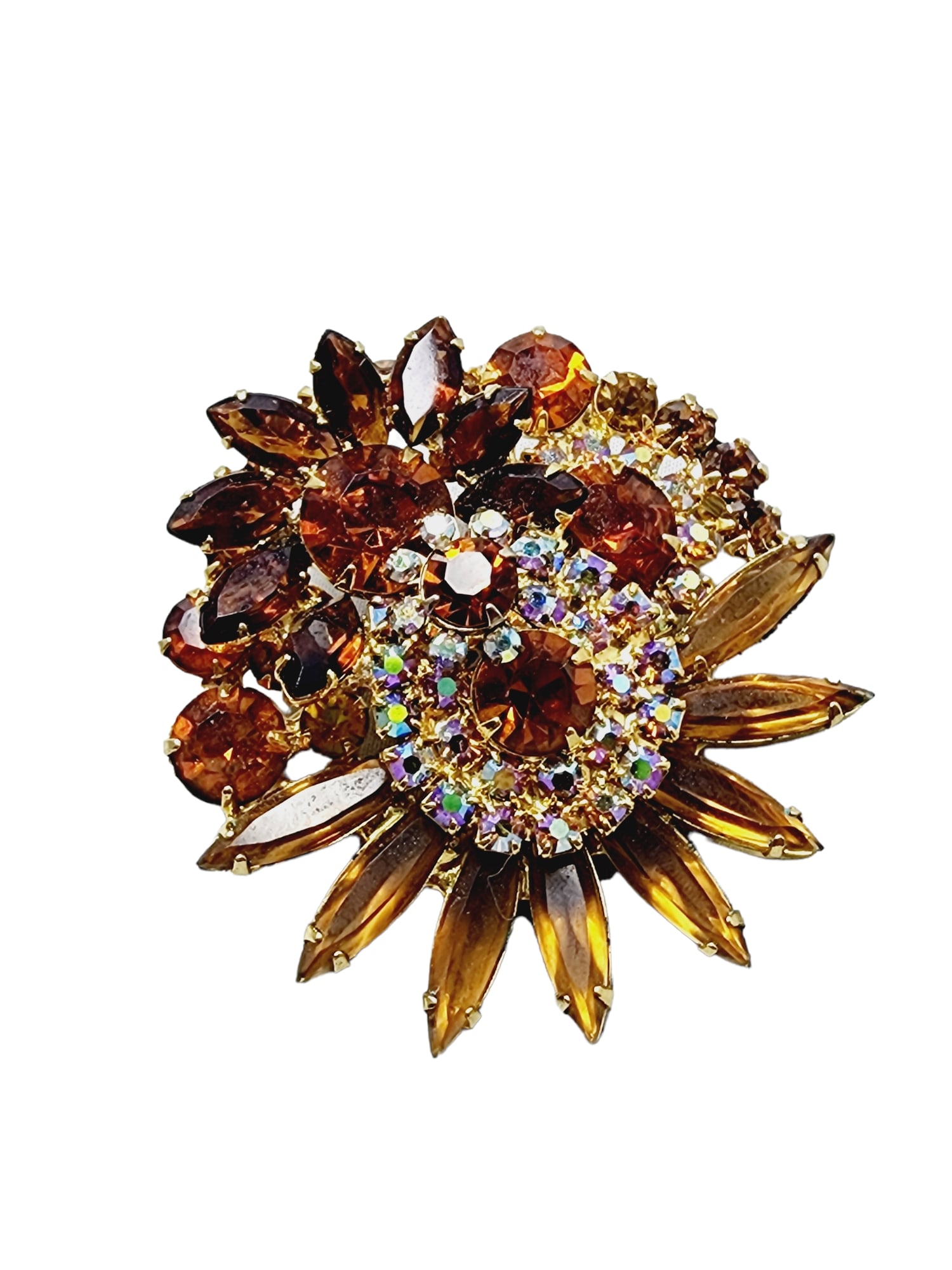 VINTAGE STUNNING JULIANA ROOTBEER NAVATTE BROOCH (1 of 6)