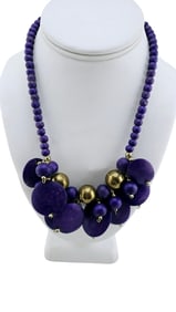 VINTAGE COLORED WOOD CHA CHA NECKLACE