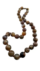 VINTAGE HEAVY SEMI PRECIOUS KNOTTED NECKLACE