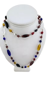 VINTAGE GLASS LINKED LOOPOVER NECKLACE