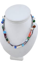 VINTAGE GLASS LINKED LOOPOVER NECKLACE