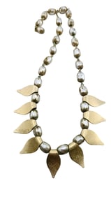 VINTAGE SIGNED EMMONS GLASS? PEAR NECKLACE