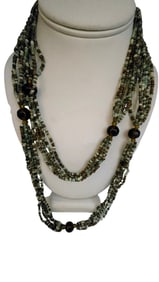 VINTAGE GLASS/STONE MULTI STRAND LOOPOVER NECKLACE