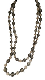 VINTAGE METAL AND STONE LONG NECKLACE