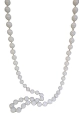 VINTAGE HAND KNOTTED STRIATED STONE OR SEMI PRECIOUS 8MM NECKLACE