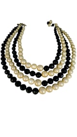 VINTAGE 2 TONE 4 STRAND ACRYLIC NECKLACE