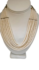 VINTAGE UNIQUE 7 STRAND CRYSTAL NECKLACE