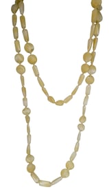 VINTAGE HAND KNOTTED GIVRE STYLE GLASS LONG NECKLACE