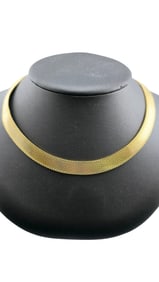 VINTAGE MESH STYLE GOLD TONE COLLAR NECKLACE