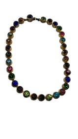 VINTAGE BEZEL SET COLORED RHINESTONE BRACELET