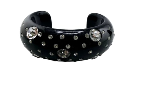 VINTAGE PLASTIC RHINESTONE CUFF BRACELET