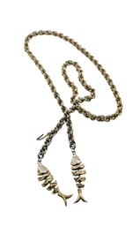 VINTAGE GOLD TONE ARTICULATING FISH BELT OR NECKLACE