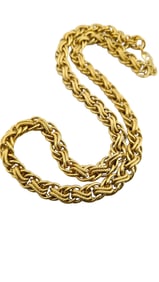 VINTAGE TEXTURED HEAVY NAPIER FLAT ROPE STYLE CHAIN NECKLACE