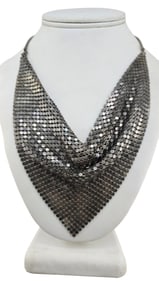 VINTAGE SILVERTONE MESH HANDKERCHIEF NECKLACE