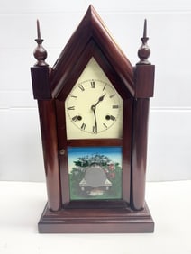 Vintage Estate wooden steeple mantle clock