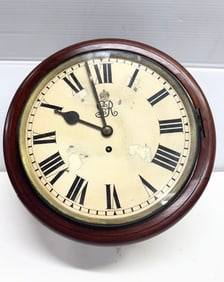 Antique GVR Public Service Fusee Grimshaw & Baxter Wall Dial Clock