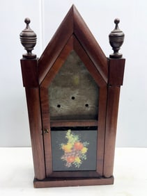 Antique Wood & Brass Clock Elisha Manross Mantle Steeple Clock Bristol Conn. Case