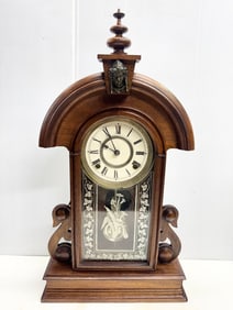 Estate Ansonia Clock Co. Walnut Wood Parlor Mantle Clock