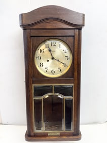 Gustav Becker Oak Box Case Wall Clock