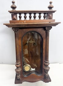 Antique wood wall clock case