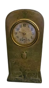 ANTIQUE EGYPTIAN BRONZE EGYPTIAN REVIVAL TOMBSTONE CLOCK (11K)
