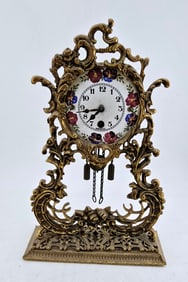 VINTAGE GERMANY GLOBE DECORATIVE CLOCK WITH PORCELAIN FACE