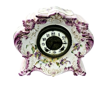 VINTAGE PORCELAIN ROYAL BONN STYLE CLOCK 611 #6407