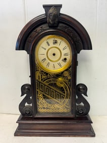 Antique E. Ingraham Co. Bristol Conn. USA Gingerbread Mantle Clock