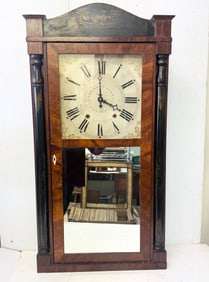 Antique Riley Whiting Wood Mirror Large Wall Clock
