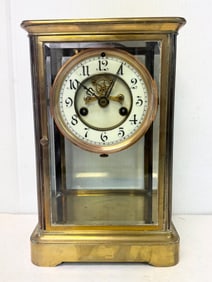 Antique Waterbury Crystal Regulator Mantle Clock