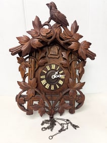 Antique Wood Germany Cuckoo Wall Clock
