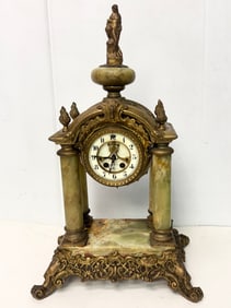 Antique William C. Gilbert French Style Marble Mantel Clock
