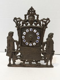Antique Metal figural Mantle Clock