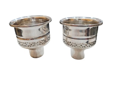 VINTAGE STERLING PAIR OF LINER CUPS FOR CANDLE STICKS
