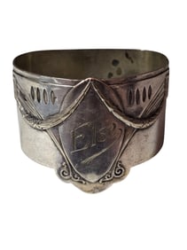 ANTIQUE ALPACA MARKED ENGRAVED ELSE NAPKIN RING