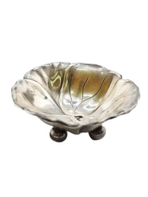 VINTAGE STERLING FLORAL DESIGN SALT CELLAR